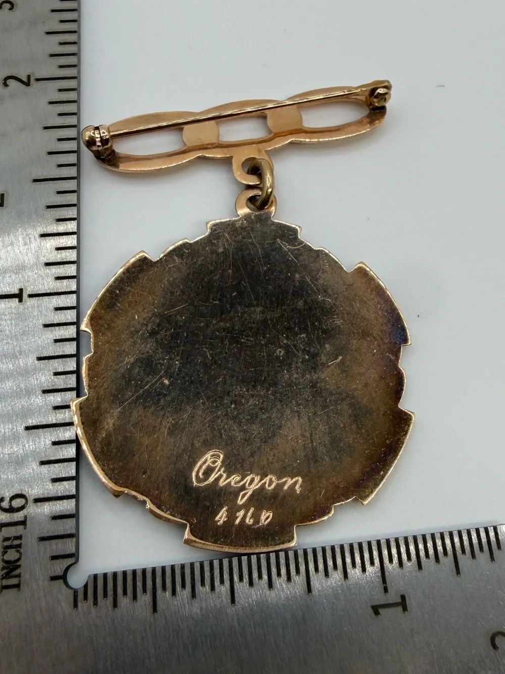 Antique IOOF Odd Fellows 25 Year Service Medal Enamel Oregon Fraternal Pin